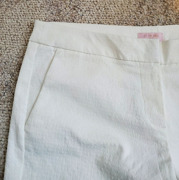 💥NWT St. Tropez textured white pants A6 - Picture 1 of 8